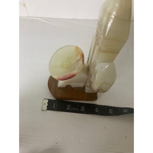 Vintage Hand Carved Onyx Mexican Man/Cactus Bookend 7"Tx5"wide - Picture 7 of 7